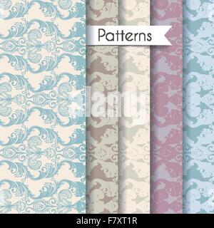 Vektor-Illustration von Seamless pattern set Eps 10 Stock Vektor