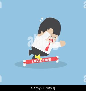 Geschäftsmann, stolpern auf Frist Seil, Vektor, EPS10 Stock Vektor