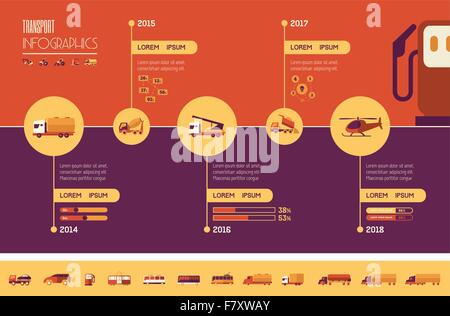 Transport-Infografik-Vorlage. Stock Vektor