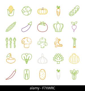 Gemüse-Ikonen, flaches design Stock Vektor