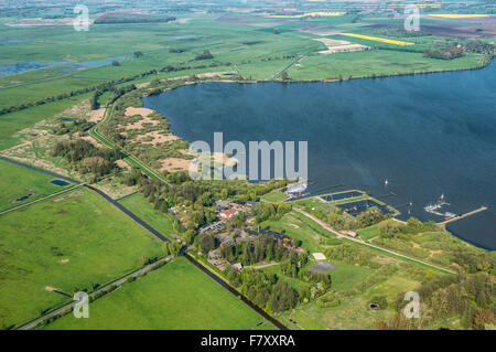 Luftbild, Olgahafen am Dümmer See, Dümmerlohhausen, Landkreis Diepholz, Niedersachsen, Deutschland Stockfoto