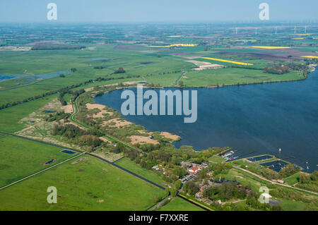 Luftbild, Olgahafen am Dümmer See, Dümmerlohhausen, Landkreis Diepholz, Niedersachsen, Deutschland Stockfoto