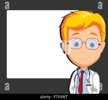 hübscher Arzt posiert Stock Vektor