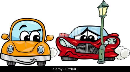 Sport Auto stürzte Cartoon illustration Stock Vektor