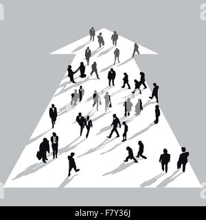 Personen mit Route unterzeichnet Stock Vektor