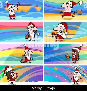 Cartoon Grußkarten mit Santa claus Stock Vektor