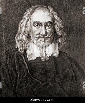 Thomas Hobbes von Malmesbury, 1588 – 1679.   Englischer Philosoph. Nach einem Kupferstich von Wenzel Hollar. Stockfoto