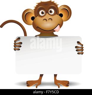 Affe mit weißem Hintergrund Stock Vektor