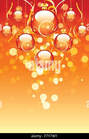 Weihnachtskugeln mit funkelt Stock Vektor