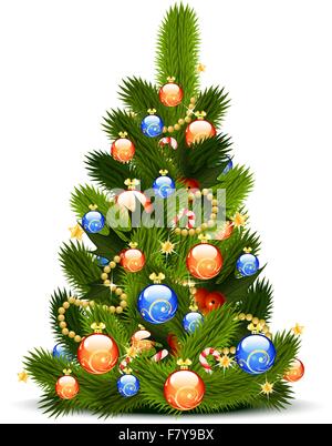 Weihnachtsbaum mit Dekoration Stock Vektor