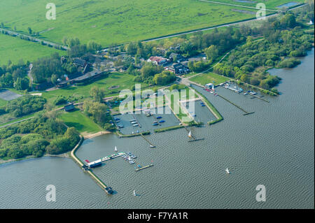 Luftbild, Olgahafen am Dümmer See, Dümmerlohhausen, Landkreis Diepholz, Niedersachsen, Deutschland Stockfoto