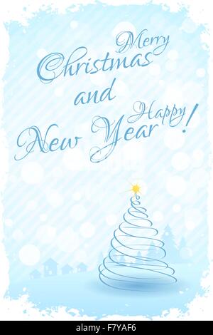 Grunge Prosit Neujahrskarte Stock Vektor