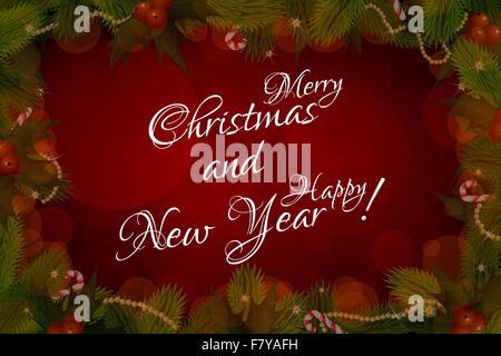 Frohe Weihnachten und ein glückliches neues Jahreskarte Stock Vektor