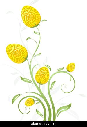 Osterkarte Eiern-Blumen Stock Vektor