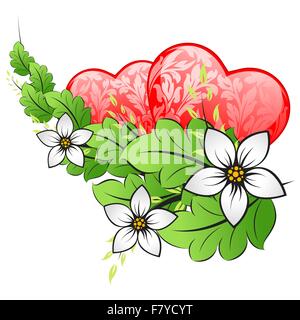 Valentinstag-Karte mit Herzen Vector Hintergrund Stock Vektor