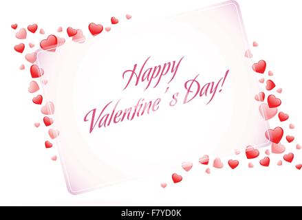 Happy Valentinstag-Karte mit Herzen Stock Vektor