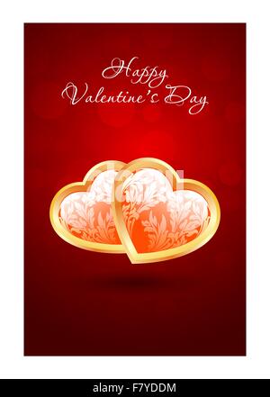 Valentinstag Hintergrund mit floralen Herzen Stock Vektor