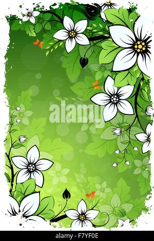 Grunge Blumenkarte Stock Vektor