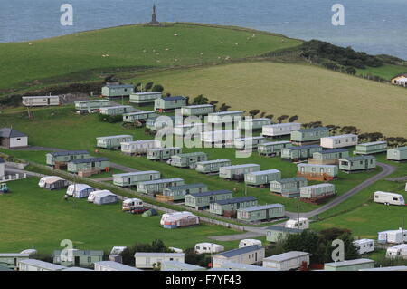 Urlaub Wohnwagen in der Nähe der Küste bei Borth in der Nähe von Ceredigion, Mid Wales. Stockfoto