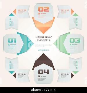 Modernen Origami Stil Nummer Optionen Infografik Illustration Stock Vektor