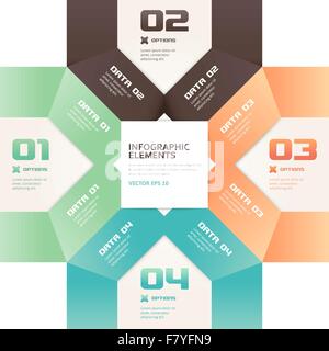 Modernen Origami-Style-Nummer Optionen Infografiken Banner Stock Vektor