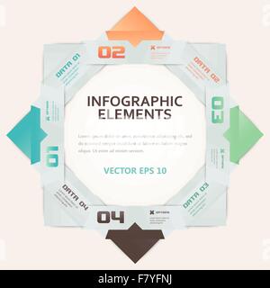Modernen Origami Stil Nummer Optionen Infografik Illustration Stock Vektor
