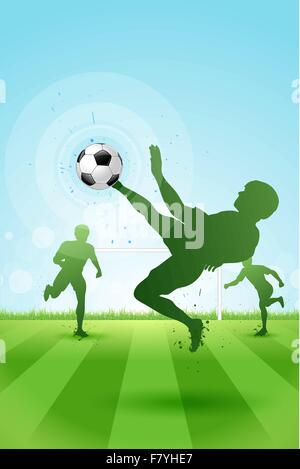 Fußball-Hintergrund mit drei Spielern Stock Vektor