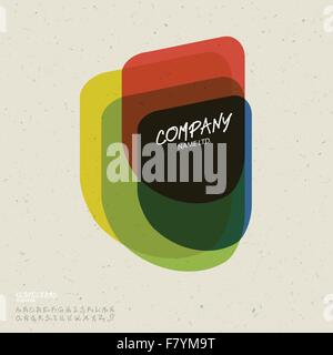 Soziale abstrakte Logo-Vektor-Design-Vorlage. Bunte Formen con Stock Vektor