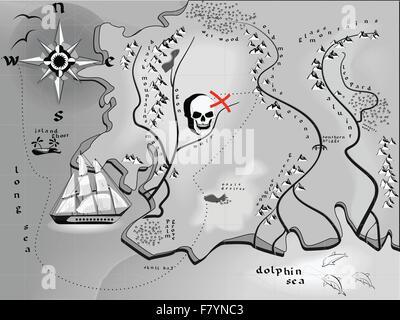 Fantasy Map Schätze Stock Vektor