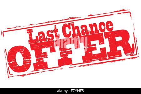 Letzte Angebot an unterlegene Bieter Stock Vektor