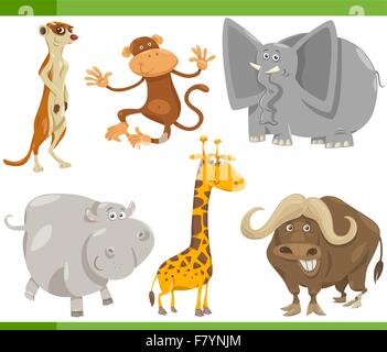 Safari-Tiere-Cartoon eingestellt Abbildung Stock Vektor