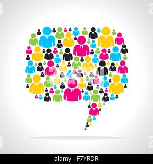 bunte Menschen team Nachricht Blase Lager Vektor Stock Vektor