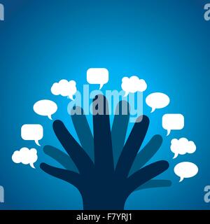 Hand mit Nachricht Blase Lager Vektor Stock Vektor
