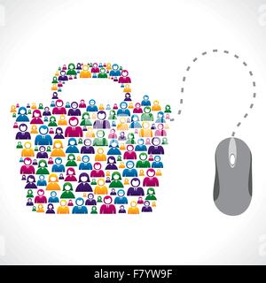 Online-Shopping-Bag Lager Vektor Stock Vektor