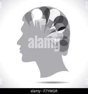 Nachricht-Blase in Menschen-Kopf Stock Vektor