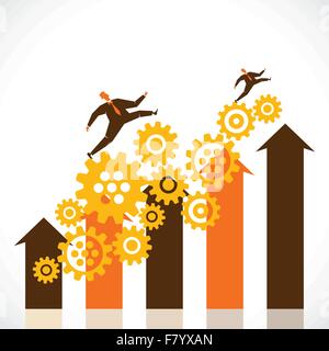 Unternehmen Fortschritte Diagramm Lager Vektor Stock Vektor