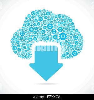 Laden Sie Symbol Design mit blau Getriebe Lager Vektor Stock Vektor