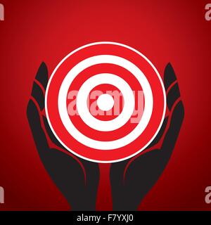 Bogenschießen an Bord in der hand Stock Vektor