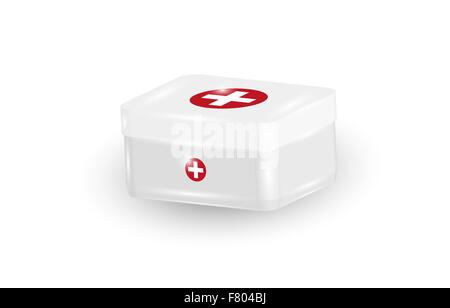 weiße Verbandskasten Stock Vektor