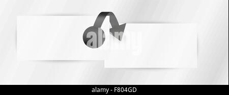 Pfeil und zwei Papiere Stock Vektor