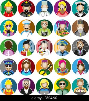Set von Icons mit Menschen Beruf. Vektor-illustration Stock Vektor