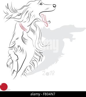 Chinesisch Neujahr 2018 (Hund-Jahr). Gruß oder Einladung Karte für den Urlaub. Vektor-illustration Stock Vektor