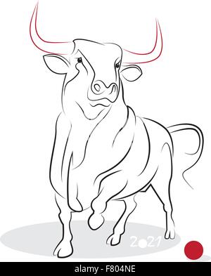 Chinesisches neues Jahr 2021 des Ochsen (Ox-Jahr). Gruß oder Einladung Karte für den Urlaub. Vektor-illustration Stock Vektor