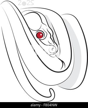 Chinesisches neues Jahr 2025 der Schlange. Gruß oder Einladung Karte für den Urlaub. Vektor-illustration Stock Vektor