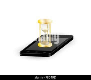 Smartphone und sandclock Stock Vektor