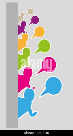 Silhouetten mit Speak-Blase Stock Vektor