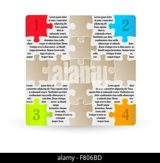 Infografik - vier Schritte mit Puzzle-Teile Stock Vektor