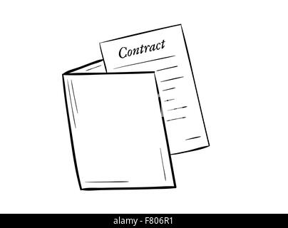 Ordner mit Vertrag Papier Stock Vektor