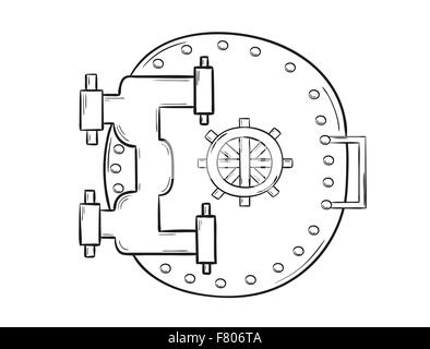 geschlossene Tresortür Stock Vektor