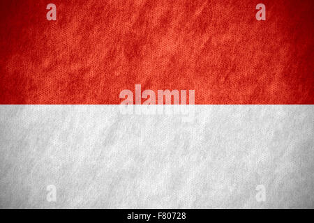Flagge von Indonesien oder Indonesisch Banner auf Leinwandtextur Stockfoto